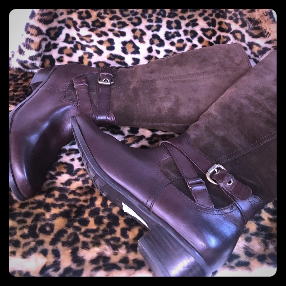 EUC St. John’s bay suede and leather boots
